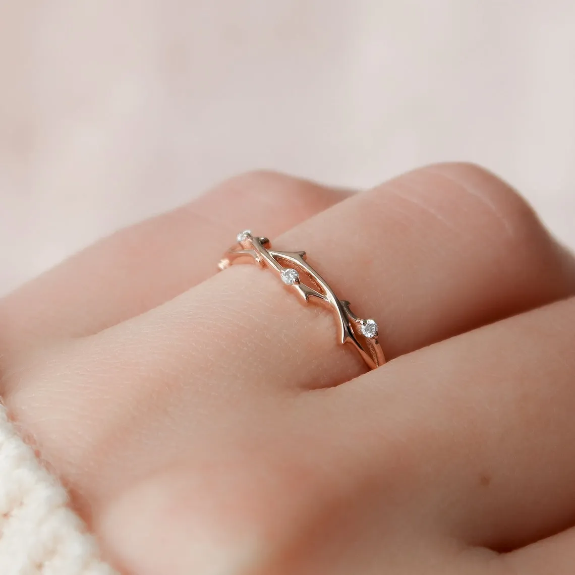 Twig Braided Diamond Fashion Ring - LR18