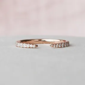 U Pave Rounded Open Wedding Band Ring - CR001