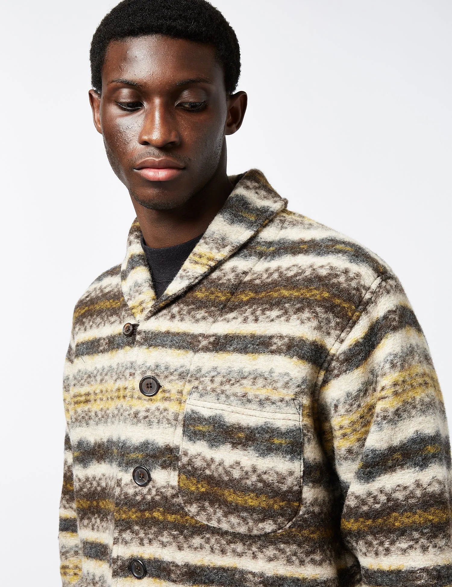 Universal Works New York Cardigan (Merino) - Fairisle Beige