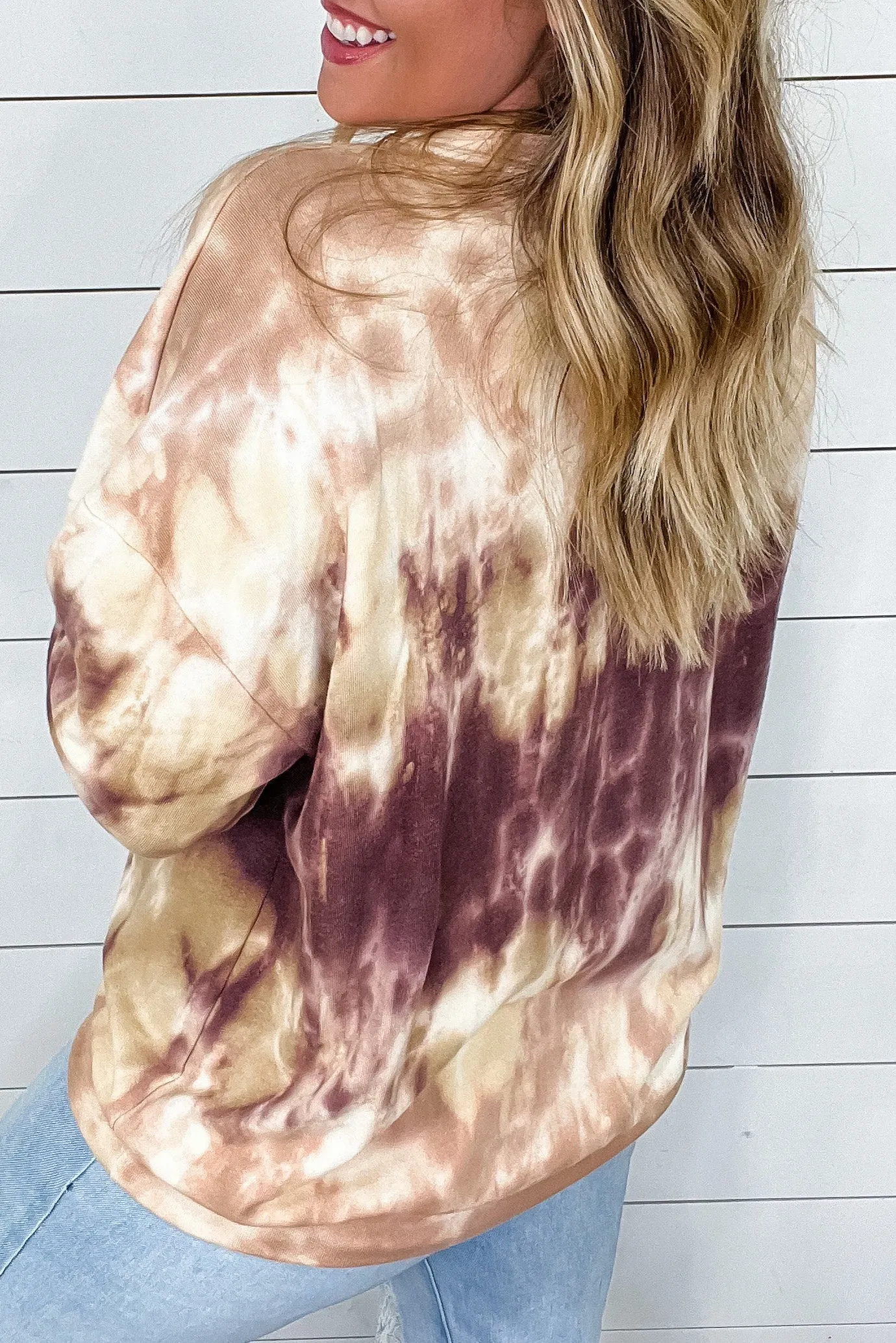 Up In Smoke- Mustard & Purple Tie Dye Sweatshirt