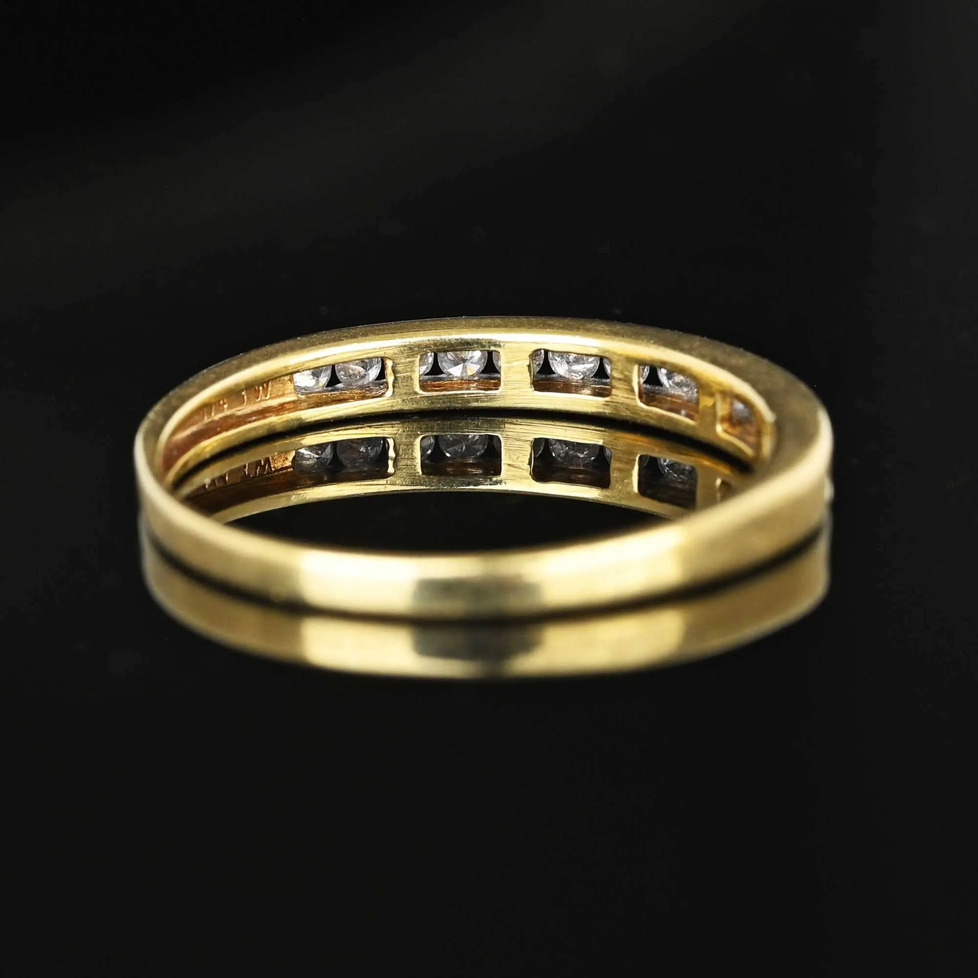 Vintage 1/4 Carat Diamond Half Eternity Ring Band in Gold