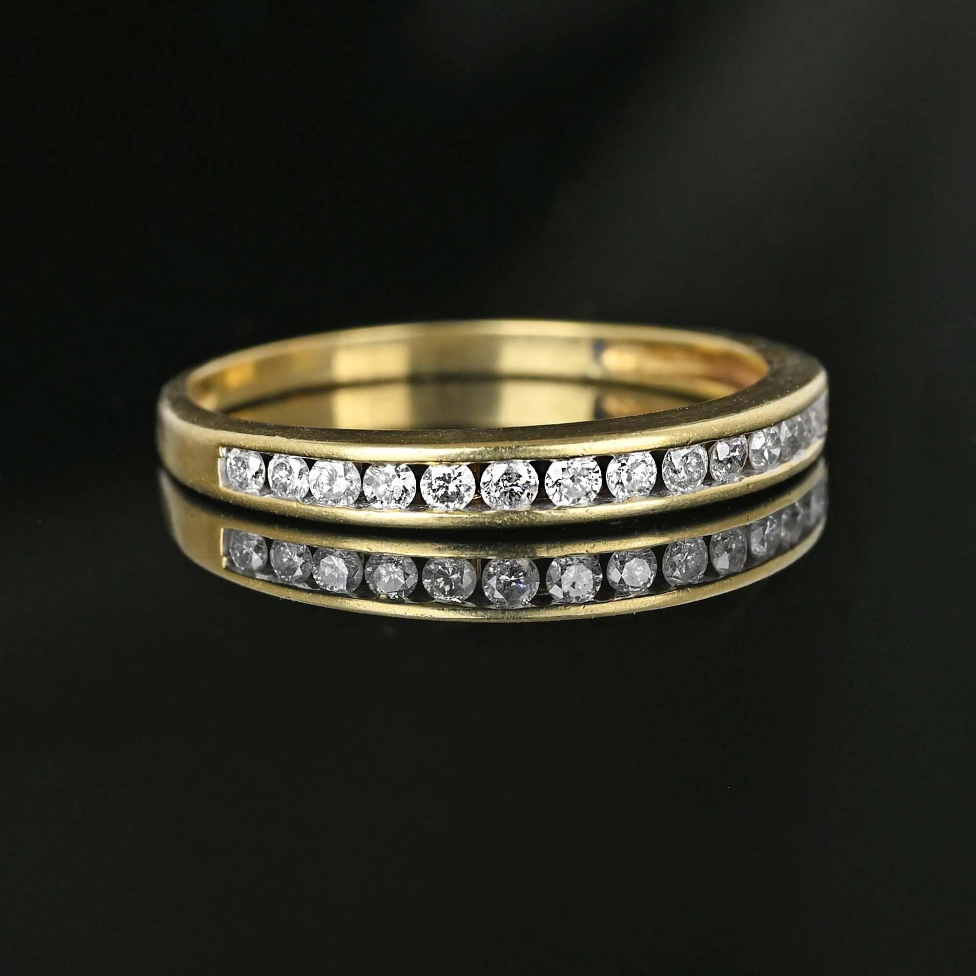 Vintage 1/4 Carat Diamond Half Eternity Ring Band in Gold