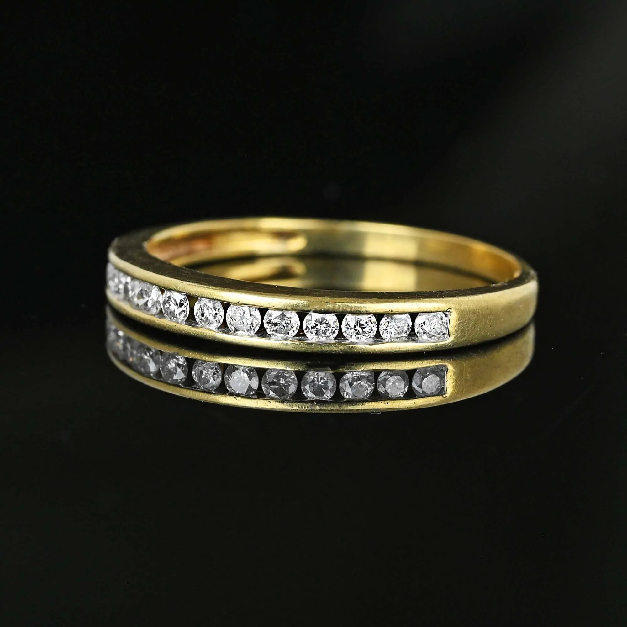 Vintage 1/4 Carat Diamond Half Eternity Ring Band in Gold