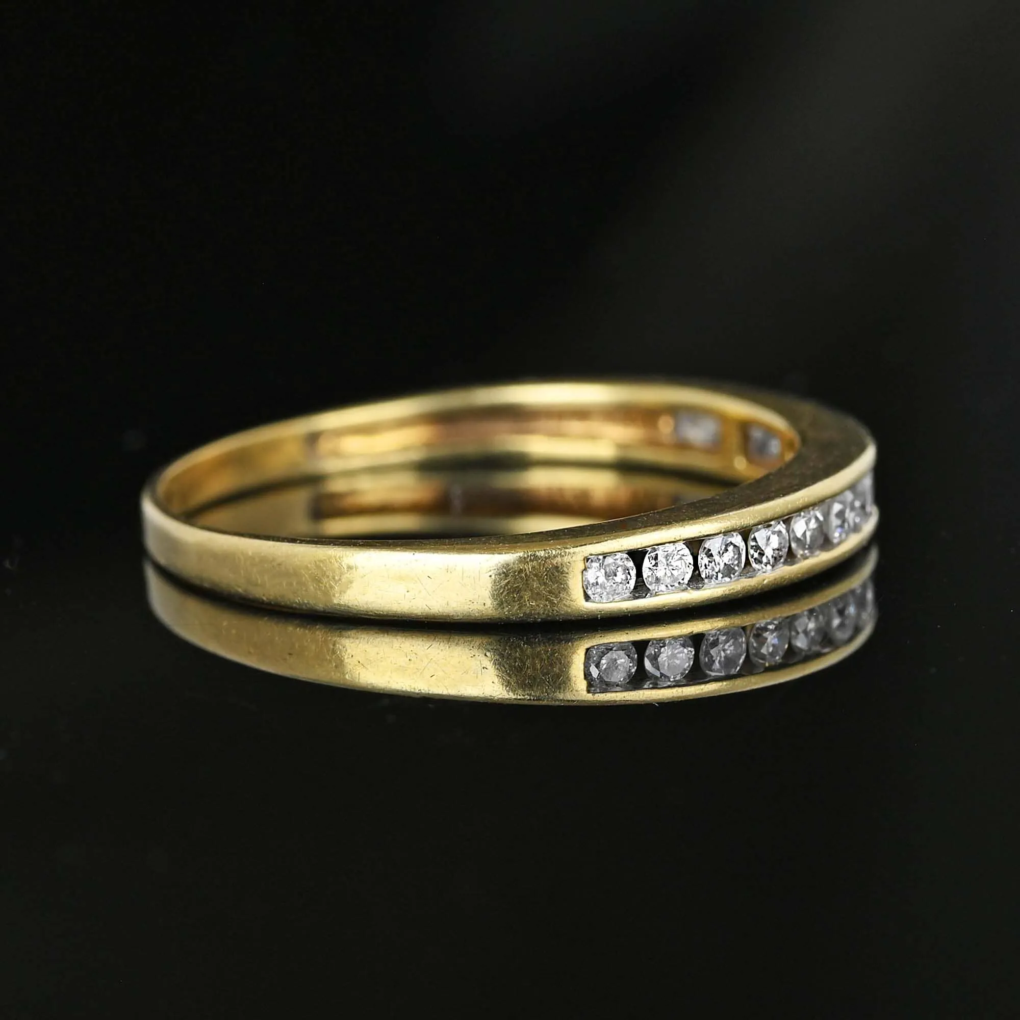 Vintage 1/4 Carat Diamond Half Eternity Ring Band in Gold