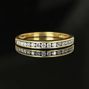 Vintage 1/4 Carat Diamond Half Eternity Ring Band in Gold