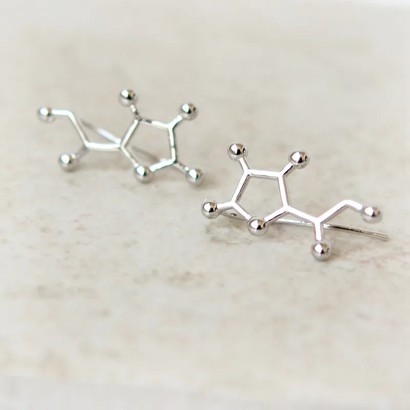 Vitamin C Molecule Ear Climber