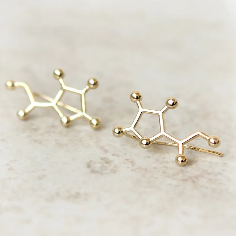 Vitamin C Molecule Ear Climber