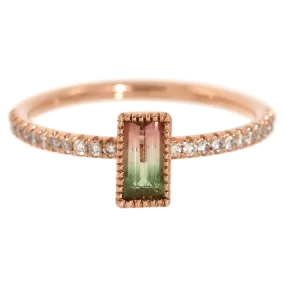 Watermelon Tourmaline Stacker Ring