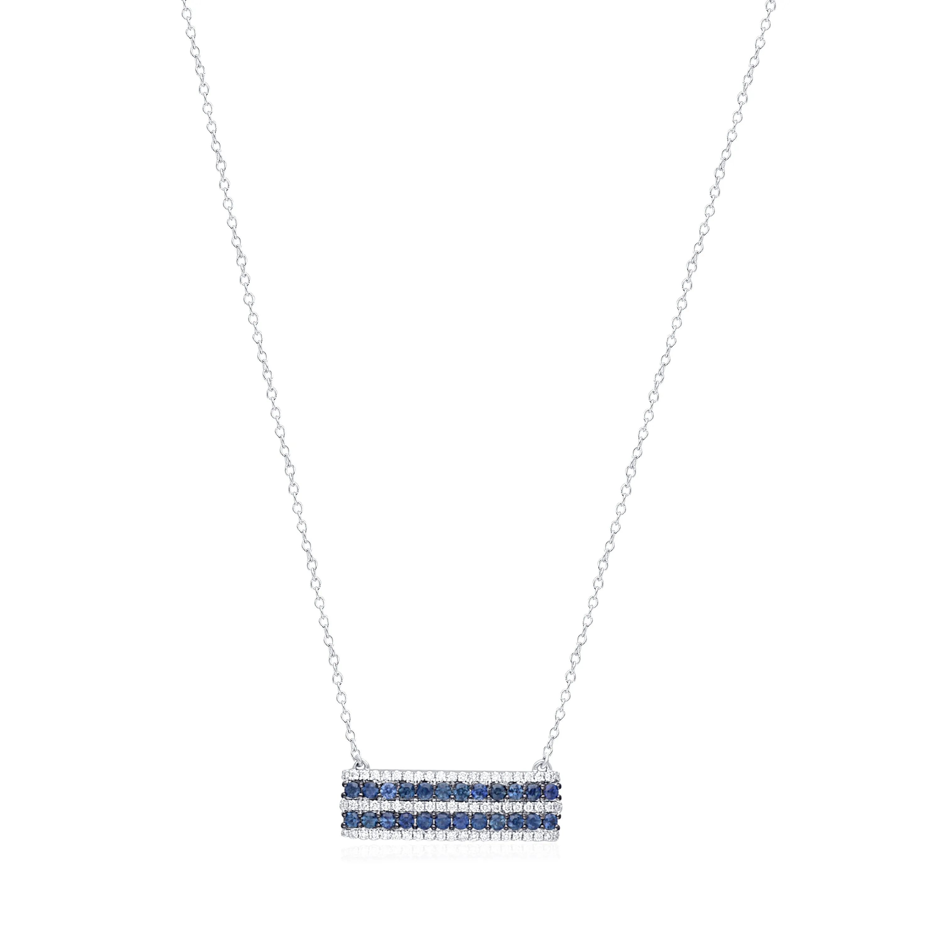 White Gold Sapphire & Diamond Infinite Necklace