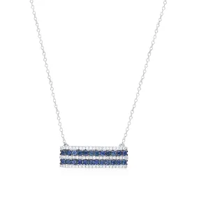 White Gold Sapphire & Diamond Infinite Necklace