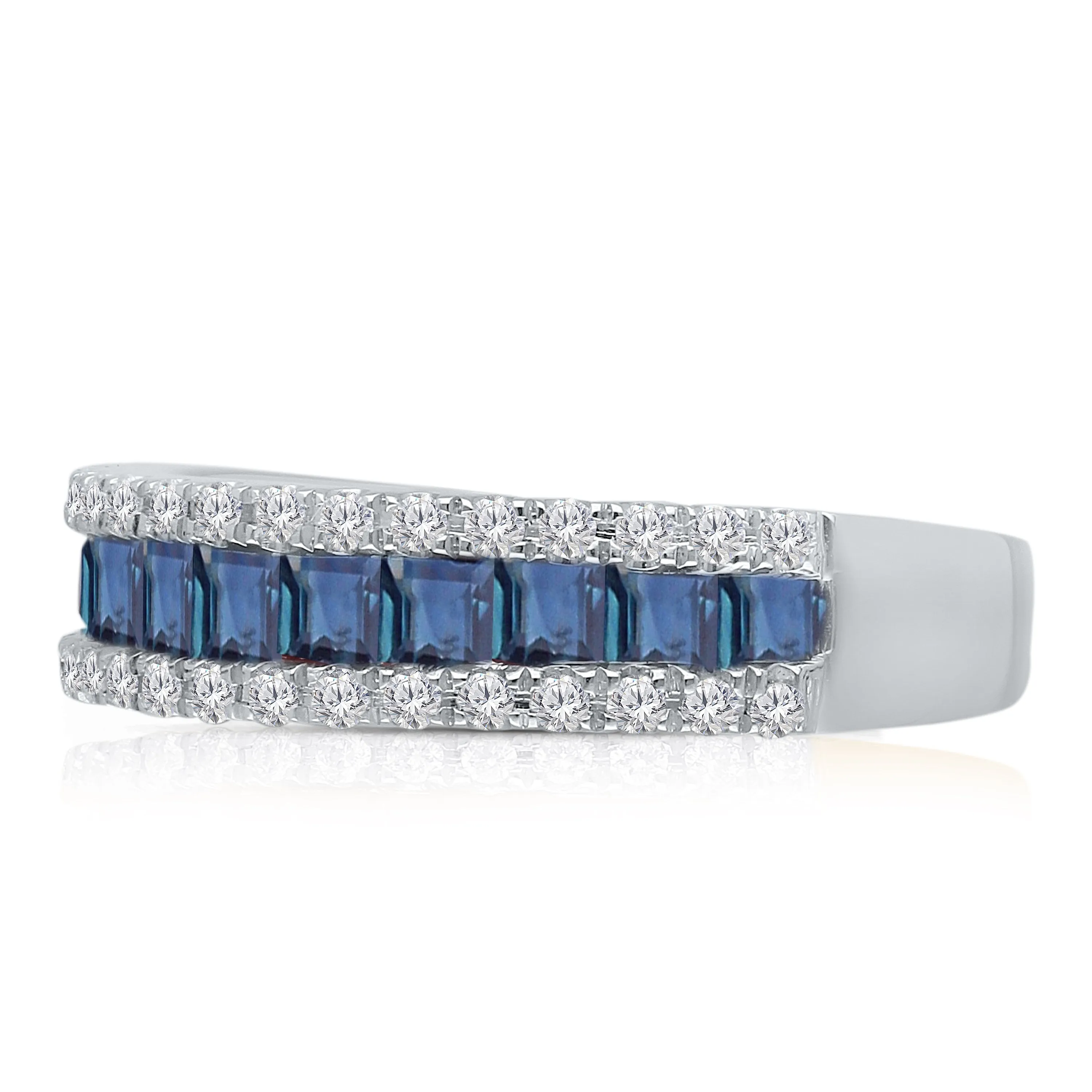 White Gold Sapphire & Diamond Infinite Ring