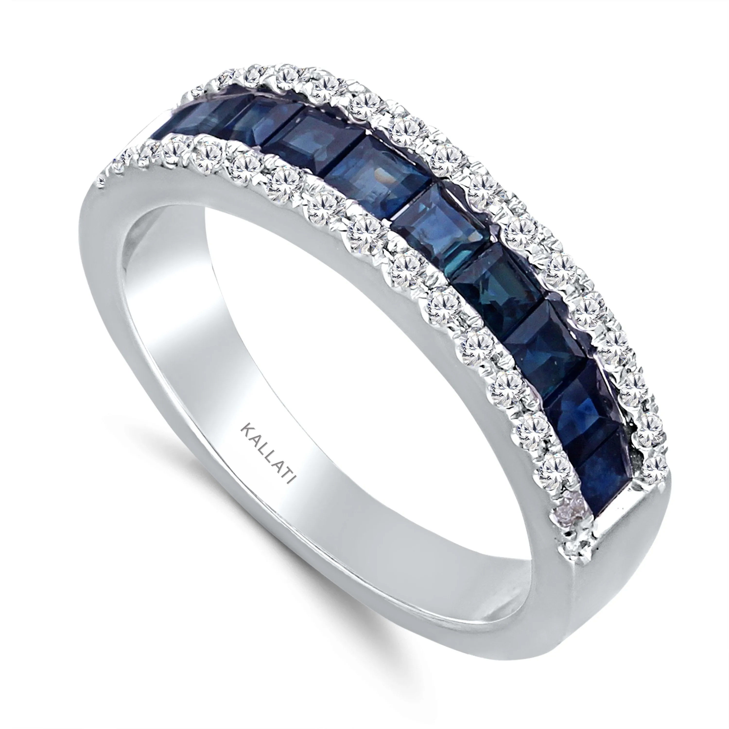 White Gold Sapphire & Diamond Infinite Ring