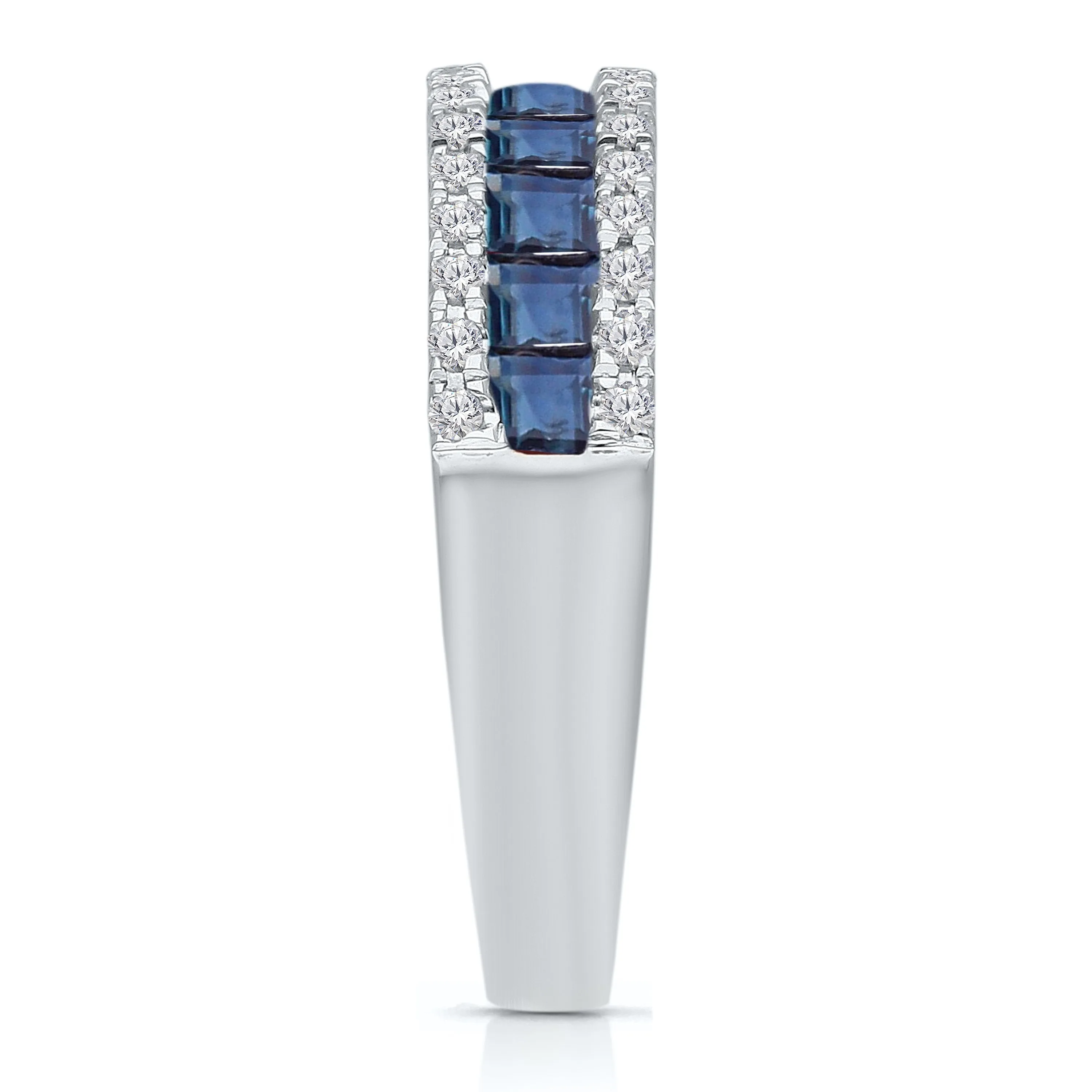 White Gold Sapphire & Diamond Infinite Ring