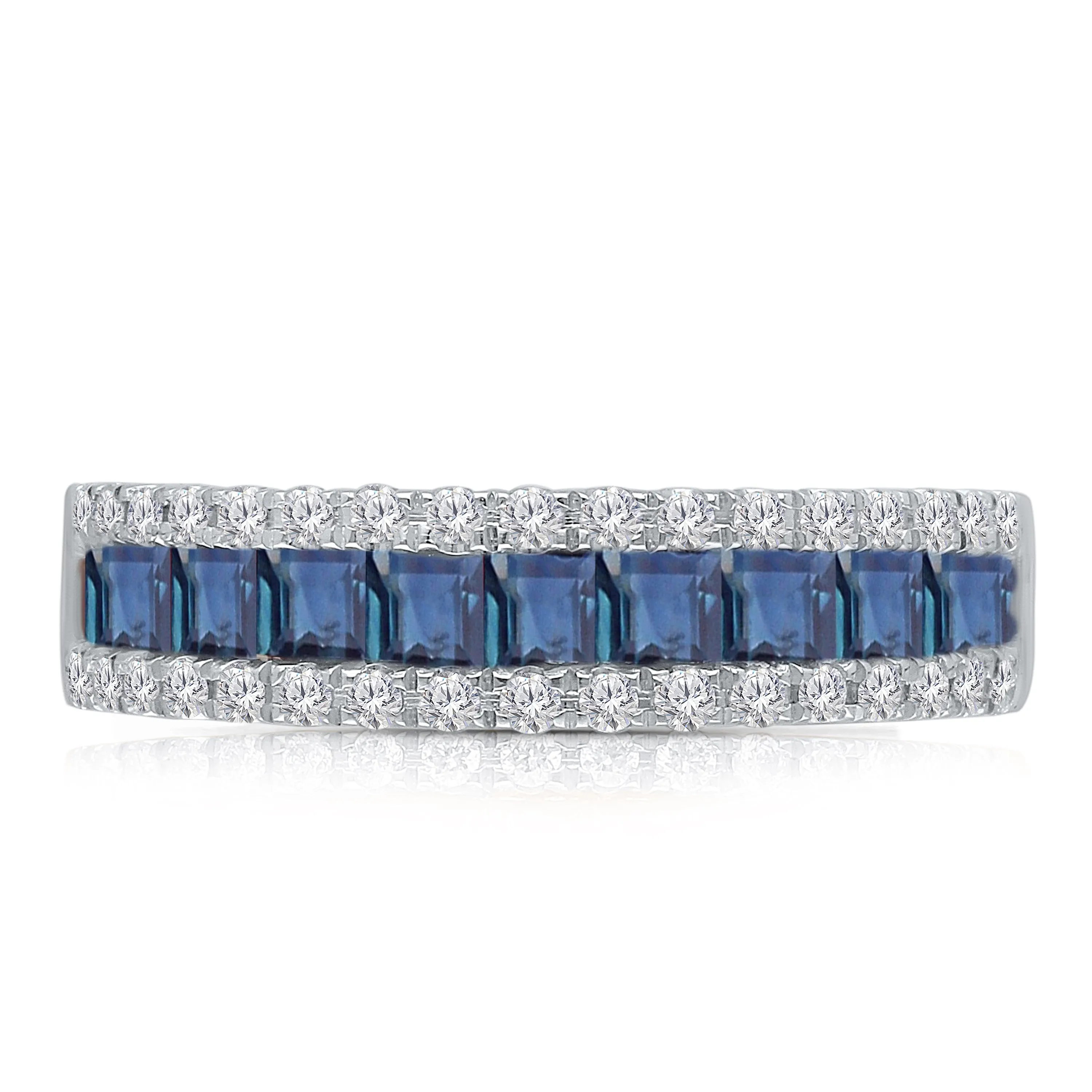 White Gold Sapphire & Diamond Infinite Ring