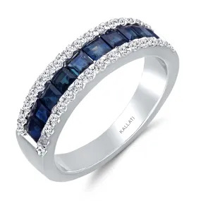 White Gold Sapphire & Diamond Infinite Ring