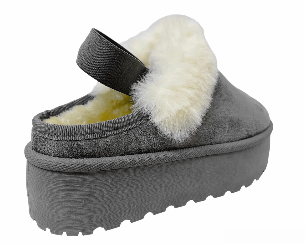 Women's Faux Suede Fur Platform Strap Shoes