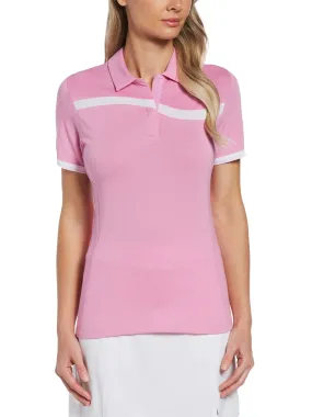 Womens Swing Tech Asymmetrical Color Block Golf Polo