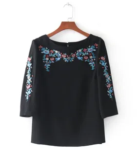 Xander Embroidered Floral Top